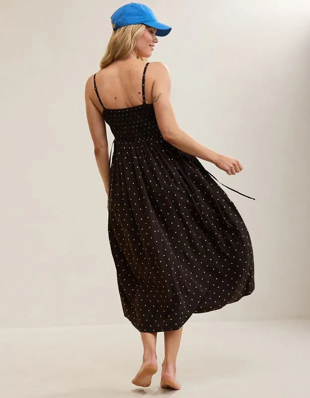 Aerie Happy & Drapey Lace Up Dress