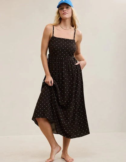Aerie Happy & Drapey Lace Up Dress