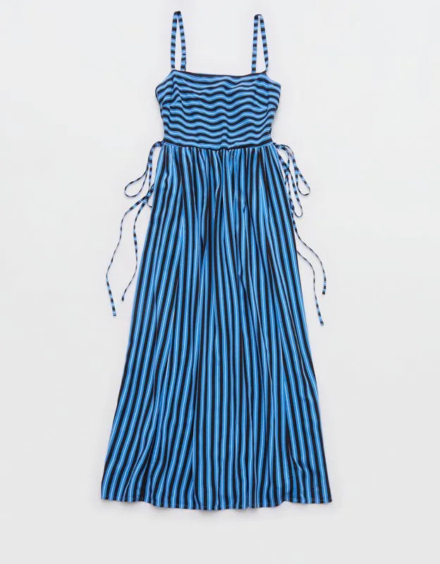 Aerie Happy & Drapey Lace Up Dress