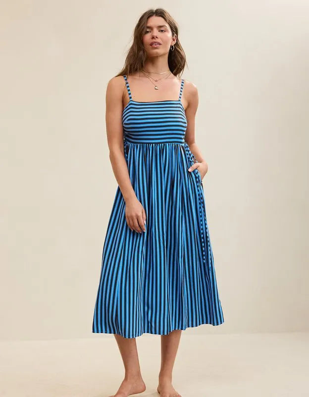 Aerie Happy & Drapey Lace Up Dress