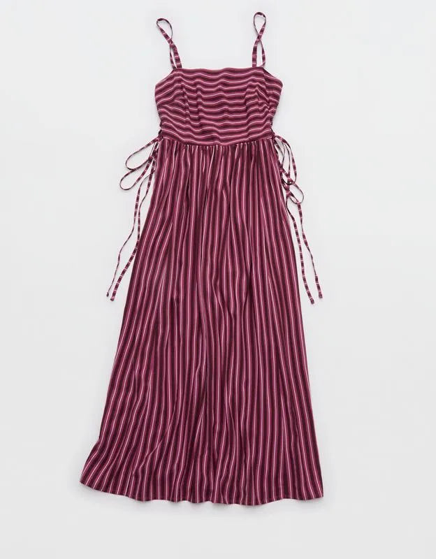 Aerie Happy & Drapey Lace Up Dress