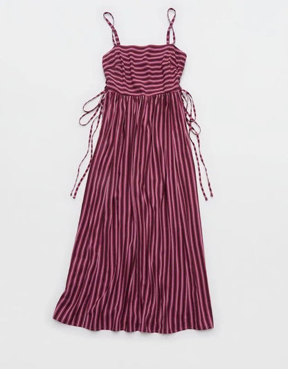 Aerie Happy & Drapey Lace Up Dress