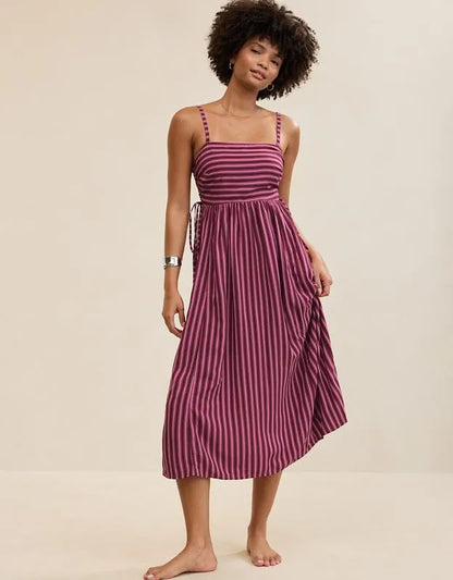 Aerie Happy & Drapey Lace Up Dress