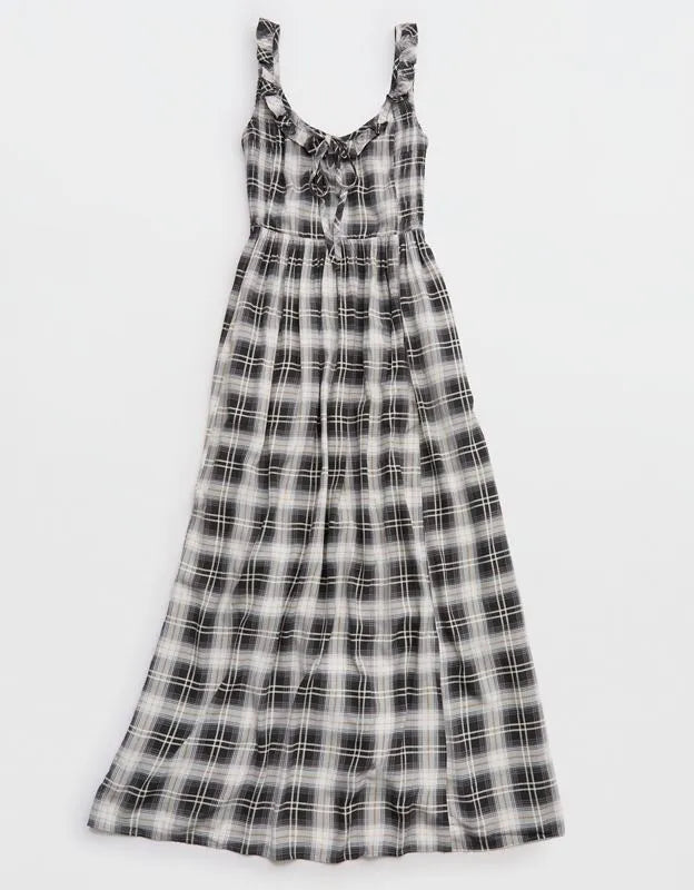 Aerie Happy & Drapey Side Smocked Dress
