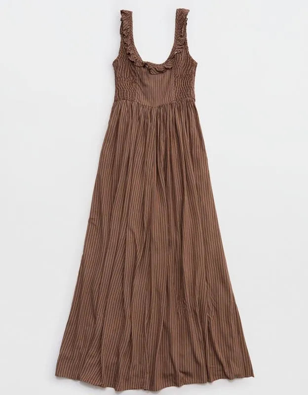 Aerie Happy & Drapey Side Smocked Dress