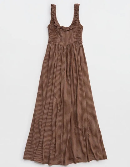 Aerie Happy & Drapey Side Smocked Dress