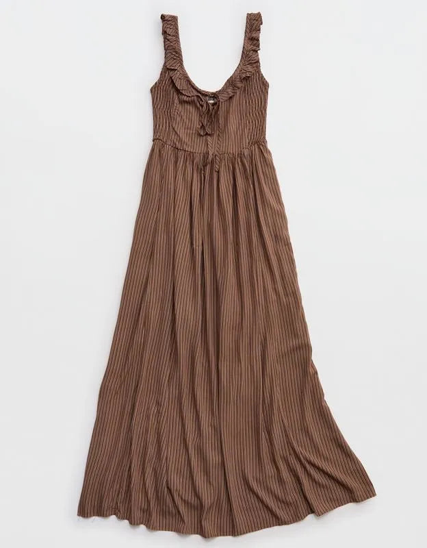 Aerie Happy & Drapey Side Smocked Dress