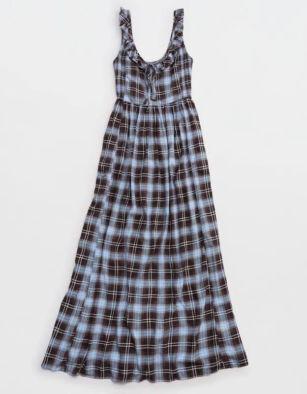 Aerie Happy & Drapey Side Smocked Dress