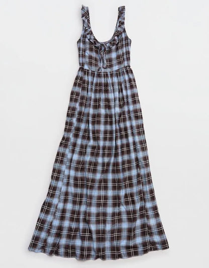 Aerie Happy & Drapey Side Smocked Dress