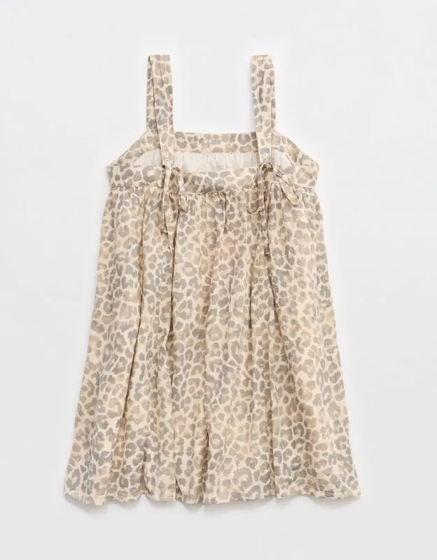 Aerie Printed Babydoll Mini Dress