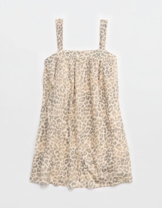 Aerie Printed Babydoll Mini Dress