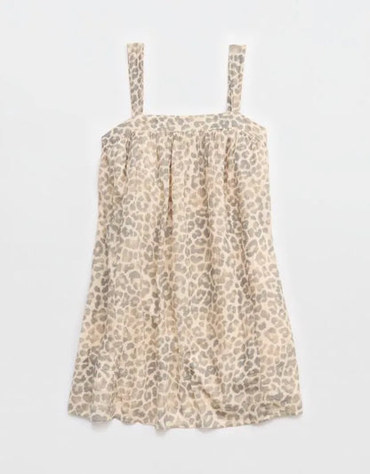 Aerie Printed Babydoll Mini Dress