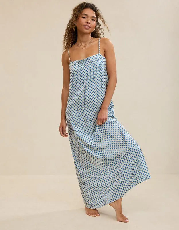 OVERSLEPT by Aerie Liquid Satin Maxi Slip Dress