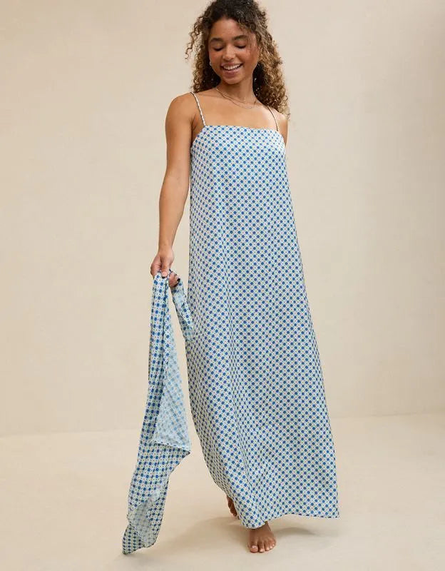 OVERSLEPT by Aerie Liquid Satin Maxi Slip Dress