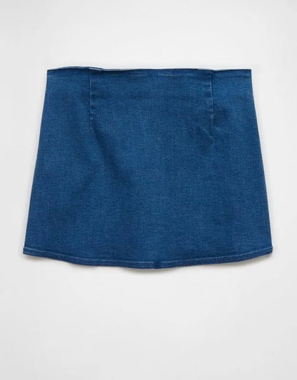 AE Next Level Low-Rise Denim Micro Skirt