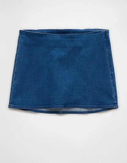 AE Next Level Low-Rise Denim Micro Skirt