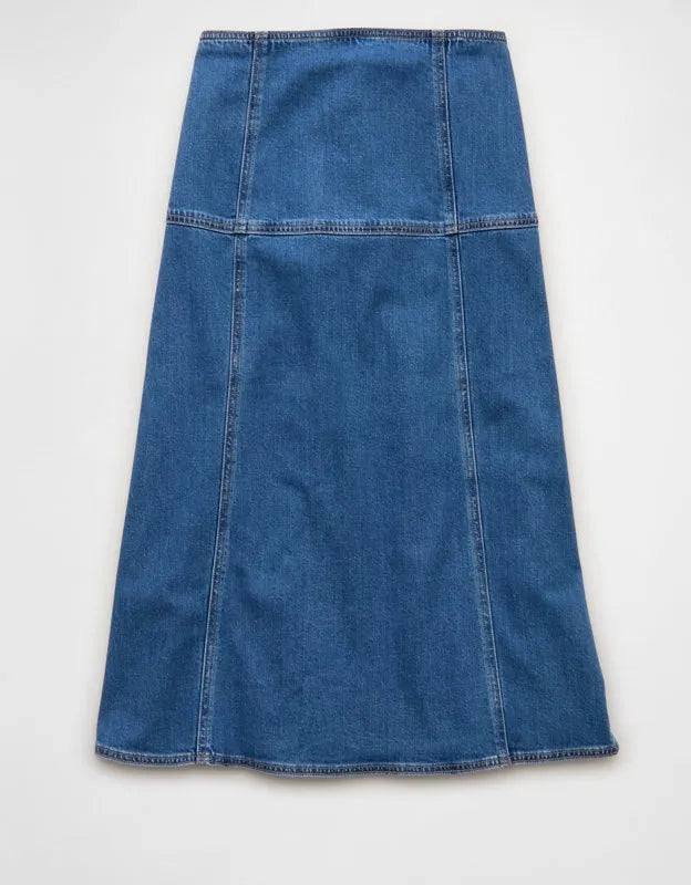 AE Dreamy Drape Low-Rise Midi Skirt