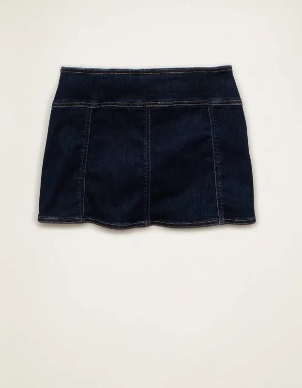 AE Low-Rise Denim It Knit Micro Skirt