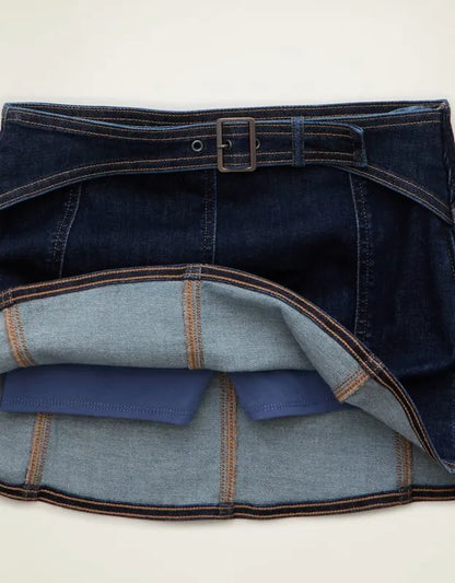 AE Low-Rise Denim It Knit Micro Skirt