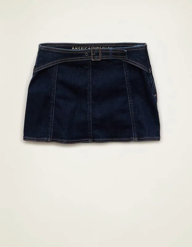 AE Low-Rise Denim It Knit Micro Skirt