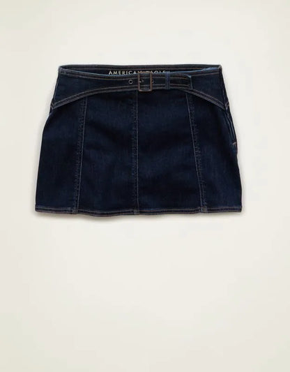 AE Low-Rise Denim It Knit Micro Skirt
