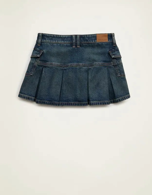 AE Super Low-Rise Pleated Micro Mini Skirt