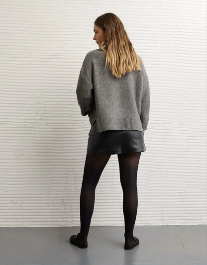 AE Mid-Rise Vegan Leather Skort