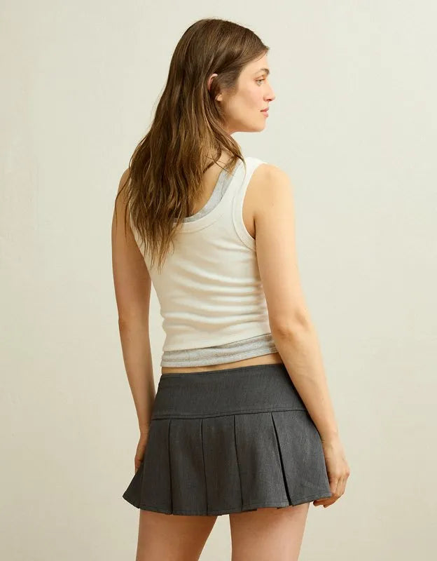 AE Super Low-Rise Pleated Micro Skirt