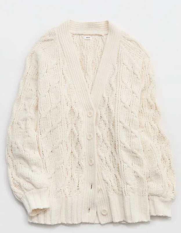 Aerie Oversized Cable Cardigan