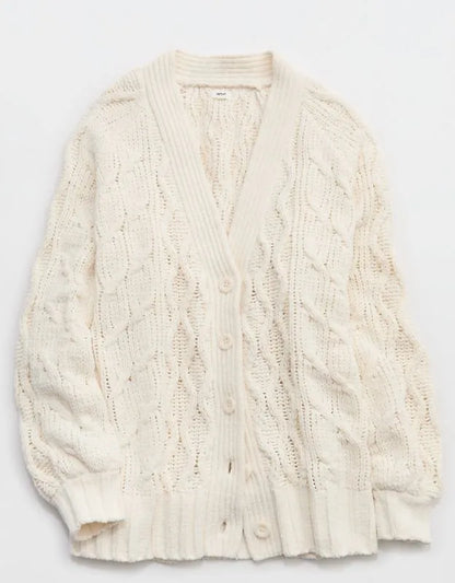 Aerie Oversized Cable Cardigan